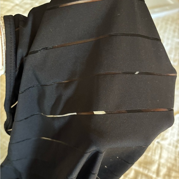 Athleta Stripe Mesh Tank -Black Workout Top - Picture 4 of 9